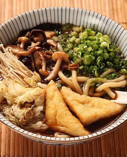 Japanese Udon With Mushroom-Soy Broth, Stir-Fried Mushrooms, and Cabbage (Vegan) Recipe