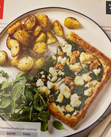 Spinach & Feta Tart, Crispy Potatoes & Salad