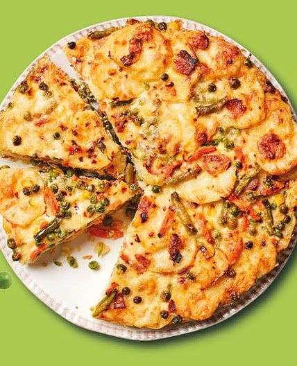 Punchy pea and bacon frittata
