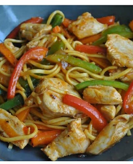 Chicken stir fry, mine