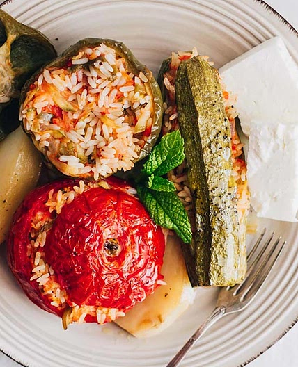 Yemista - Greek Stuffed Vegetables With Rice