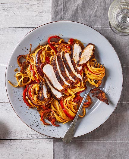 Creamy Cajun-Style Chicken & Pepper Linguine