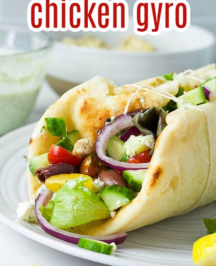 EASY GREEK CHICKEN GYRO WITH TZATZIKI SAUCE