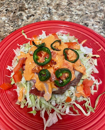 Sheet Pan Bacon Jalapeño Burger Salad