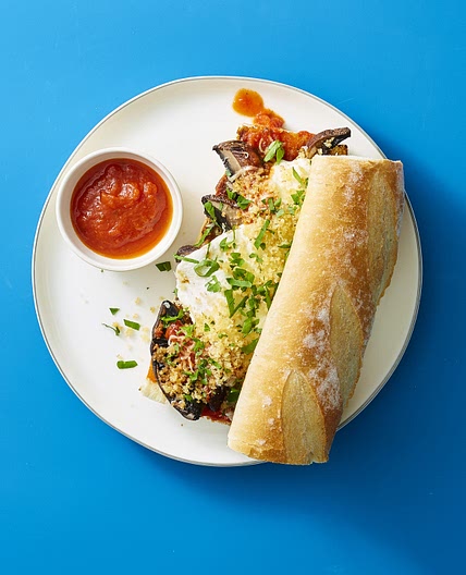 Roasted Mushroom Parmesan Sandwich