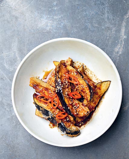 AUBERGINE, CHILLI, SOY
