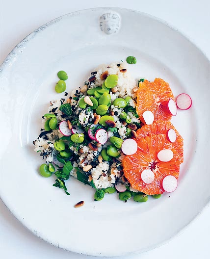 BROAD BEANS, COUSCOUS, PINE KERNELS