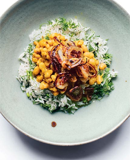 HARICOT BEANS, RICE, ONIONS
