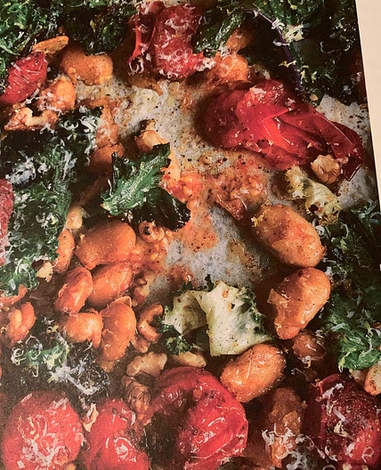 Crispy butter beans with kale, lemon and Parmesan