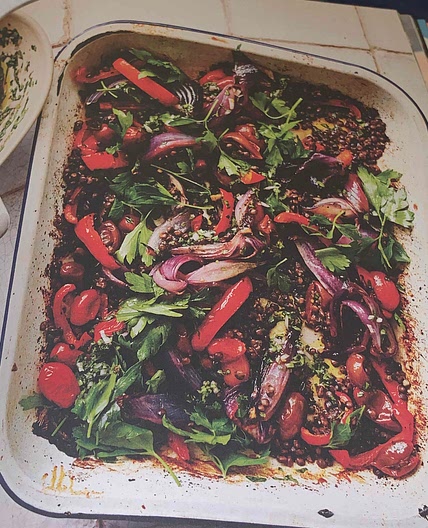 LEON - Puy lentil & red pepper salad 
