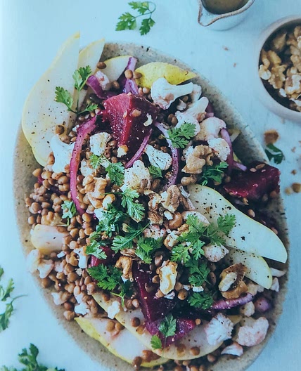 Salade de lentilles et fruits