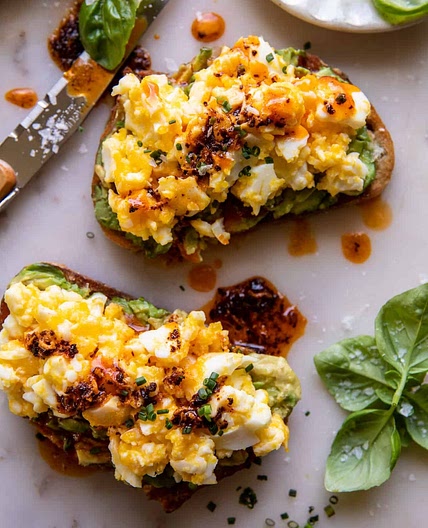 Dad's Easy Cheesy Eggs with Chili Butter