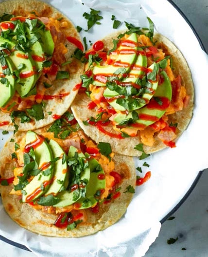 Bacon and Avocado Breakfast Tacos