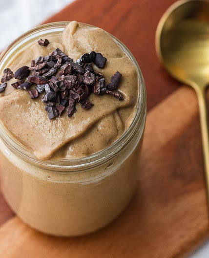 Peach Banana Protein Smoothie with Chia and Avocado