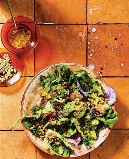 Herby Seeds Salad with Toasted Cumin Vinaigrette
