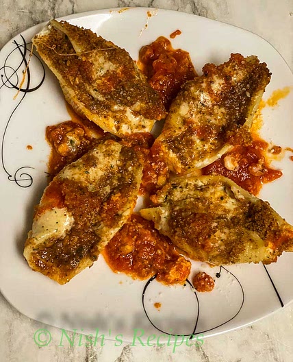 Giant Cheese Stuffed Shells » Nish's Recipes » Pasta » Giant Shell Pasta