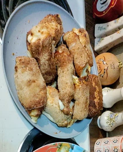 Homemade fried cheese sticks
