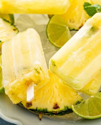 Pineapple Mojito Popsicles
