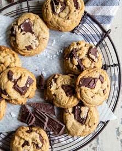 Salted Bourbon Chocolate Chunk Cookies