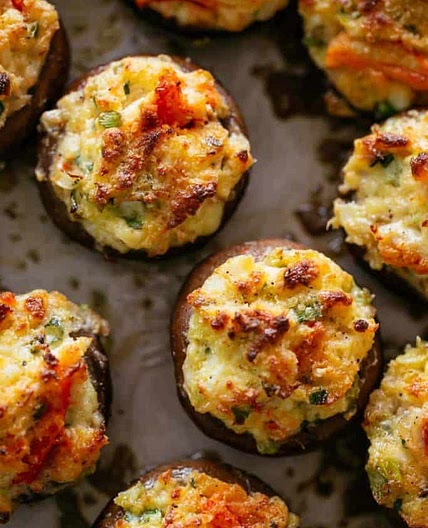Crab & Shrimp Stuffed Mushrooms