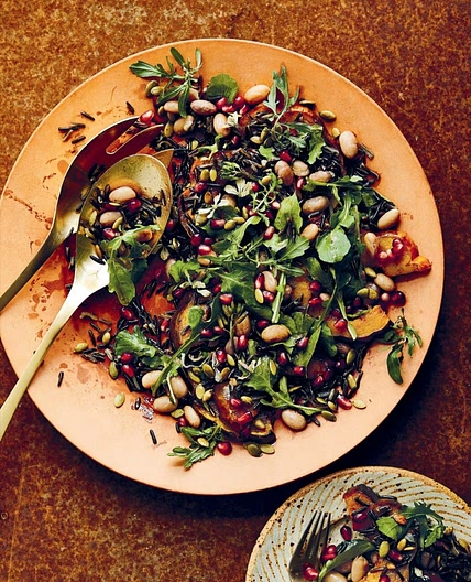 WINTER SALAD WITH CRANBERRY BEANS, SQUASH, AND POMEGRANATE