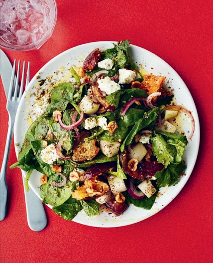 DATE, SPINACH, KOHLRABI, HAZELNUT, FETA AND CORIANDER SALAD