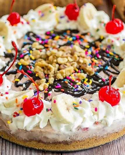 No Bake Banana Split Pie
