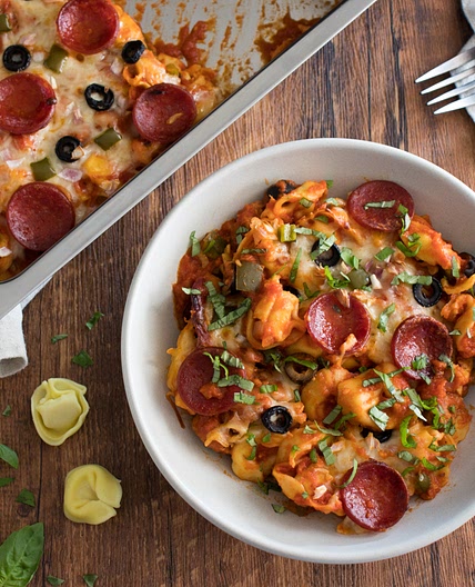 Supreme Pizza Tortellini Bake