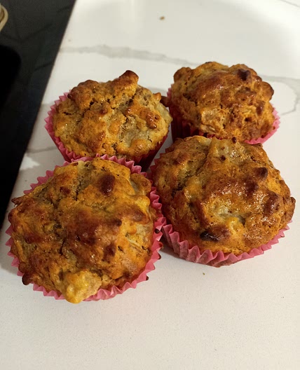 Apple Bran Protein Muffins
