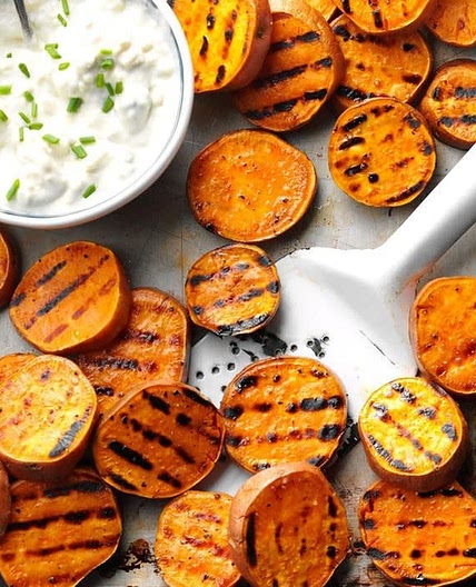 Grilled Sweet Potatoes with Gorgonzola Spread