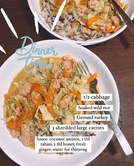 Cabbage wild rice + ground turkey
