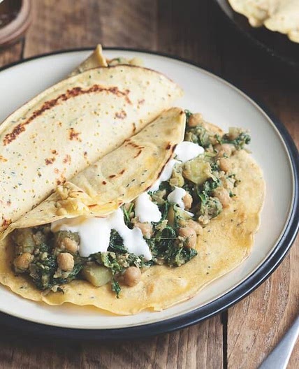 Spinach, chickpea pancakes