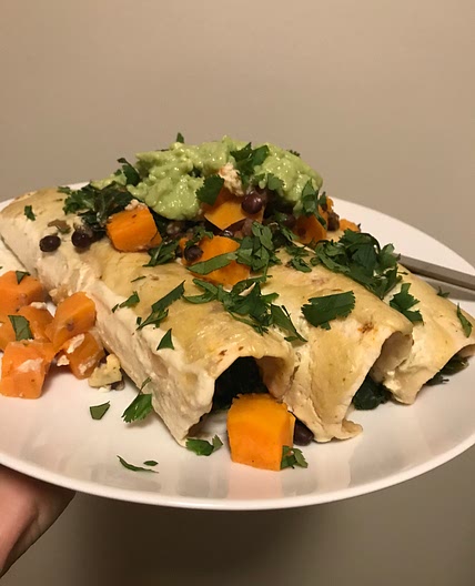 Lindsay's Vegan Enchiladas with Jalapeño Cream sauce