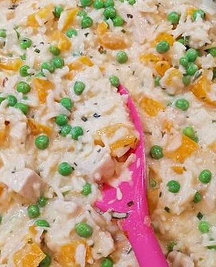Reispfanne mit Gemüse und Hühnchen