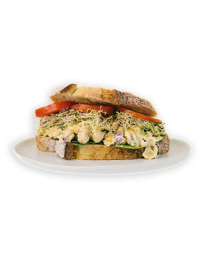 smashed chickpea salad sandwich