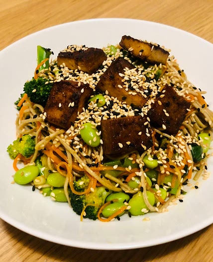 19. Edamame Teriyaki Soba Noodle Bowl