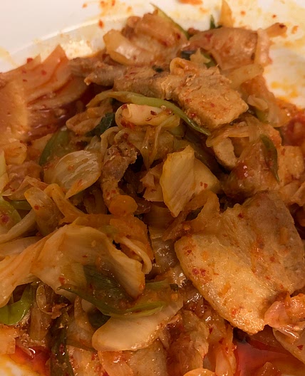 Kimchi stir fried with pork 