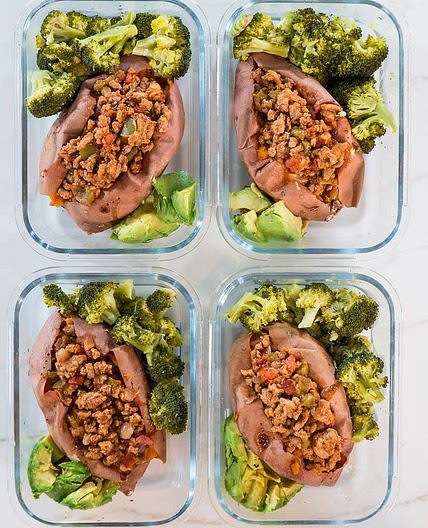 Turkey Chili Stuffed Sweet Potatoes