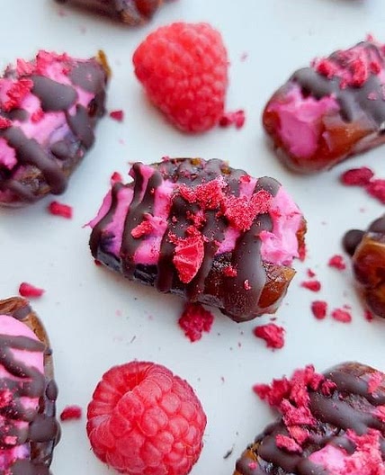 Raspberry Cheesecake Stuffed Dates