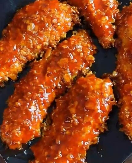 Hot honey garlic chicken tenders