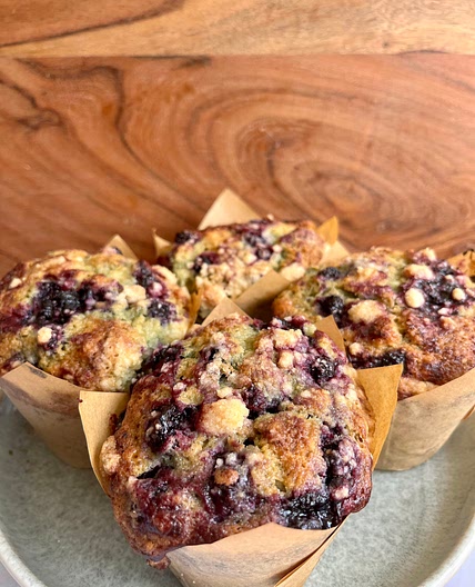 Bakery Style Blueberry Muffins