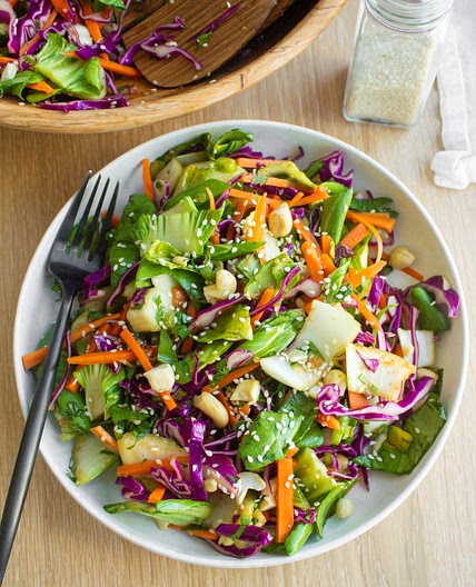 Bok Choy Salad with Sesame Ginger Dressing