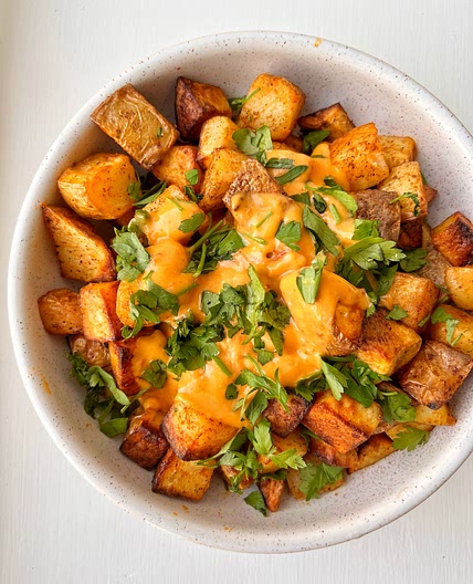 Patatas Bravas + Coconut Harissa Sauce