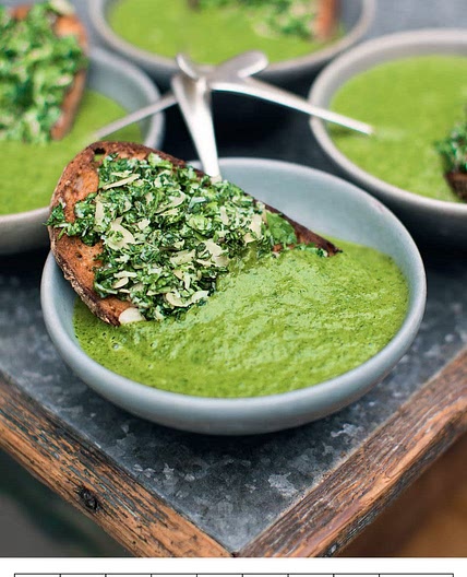 SUPER LEEK & POTATO SOUP  HERB, PARMESAN & ALMOND TOASTS