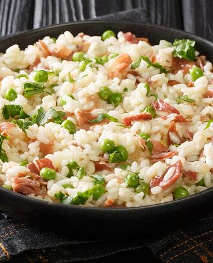 Erbsen Schinken Risotto