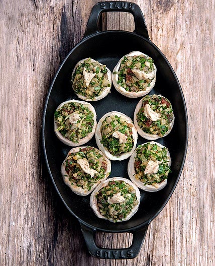 Champignons farcis au jambon sec