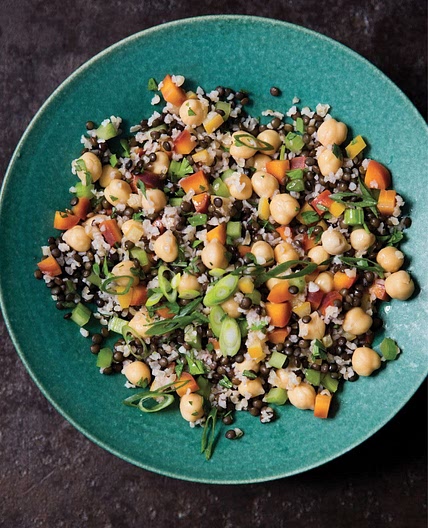 BULGUR AND GREEN LENTIL SALAD WITH CHICKPEAS AND PRESERVED LEMON