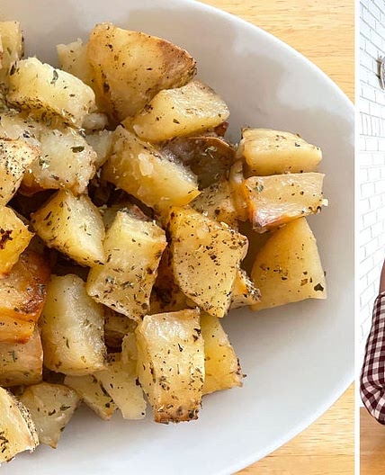 My dad's classic Greek roasted potatoes are the perfect side dish — and so easy to make