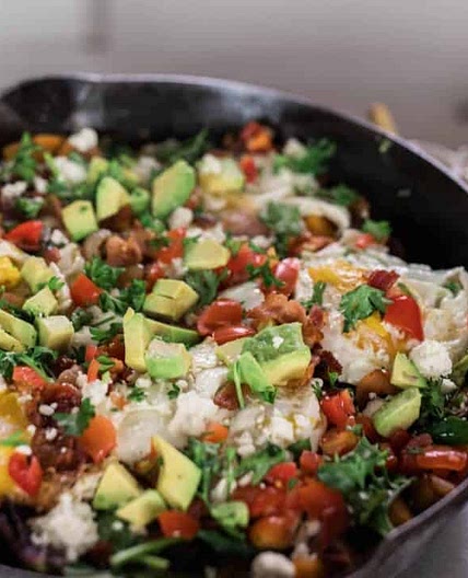 Vegetable Hash Recipe in a Cast Iron Skillet