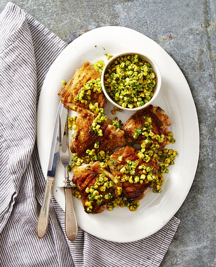 Grilled Chicken with Herbed Corn Salsa